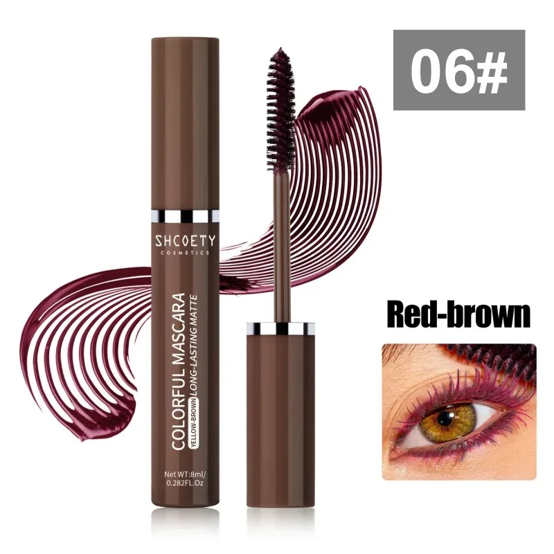 6-color Color Mascara Waterproof and Non-smudged Slender and Thick Curly Christmas Stage Hot Makeup Eye Cosmetics
