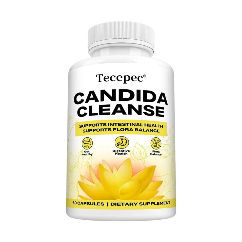 Cápsulas de limpeza de Candida - Desintoxicação do cólon intestinal, equilíbrio da flora intestinal, apoia a digestão, alivia o inchaço, suplemento antioxidante