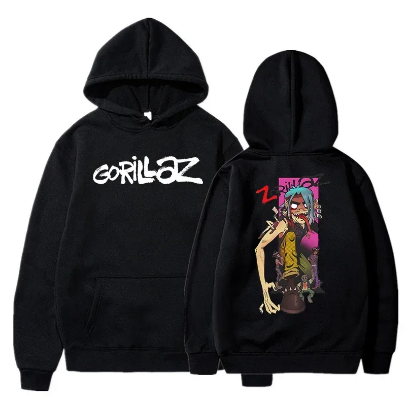 The Autumn and Winter Pullovers Long Sleeve Loose Soft Sweatshirt Streetwear Coat Gorillaz Printing Women and Men Hoode — image 7