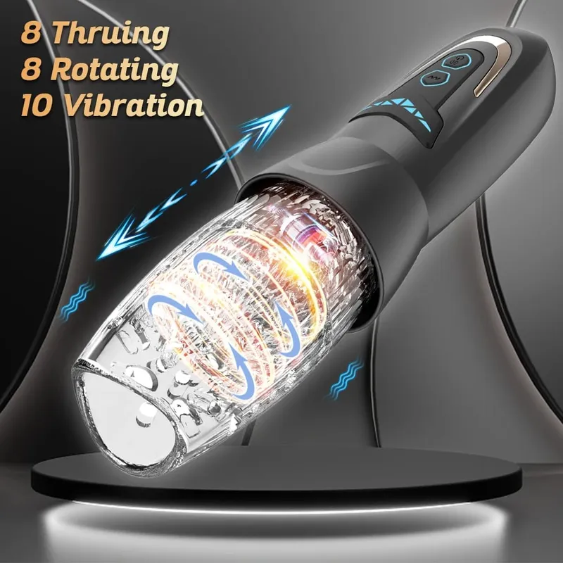 Telescopic Rotating Male Masturbator Automatic Mastubator Cup Vagina Masturbation Equipment Sex Toys for Men Adults Supplies — image 7