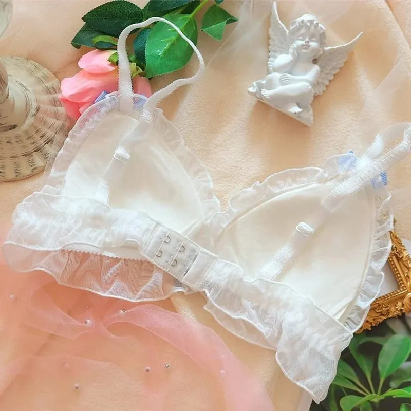 Lolita สาวชุดชั้นในน่ารัก Bra & กางเกงชุดชุดชั้นใน Sleep Intimates หวาน Kawaii ลูกไม้สบายชุดชุดชั้นในน่ารัก — image 4
