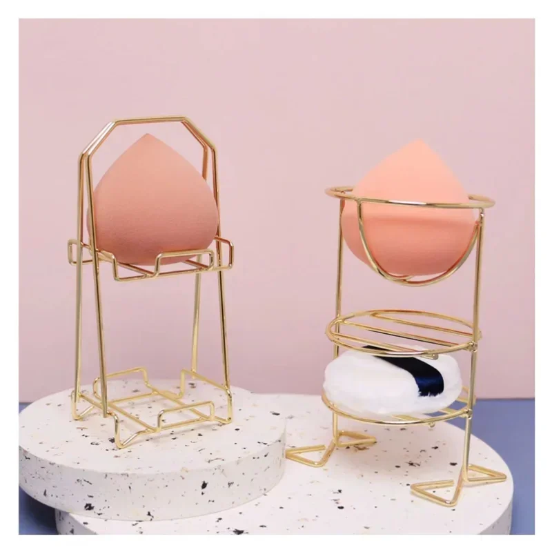 Multilayer Metal Bracket Makeup Puff Rack Cosmetic Holder Blender Display Stand Alloy Drying Power Make Up Sponge Tools — image 4