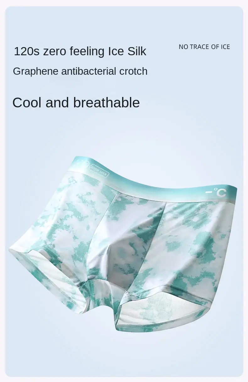 1Pcs Boxer Shorts Men's Ice Silk Underwear Male Underpants Breathable Sexy Thin Panties U Convex Lingerie Wholesale Lots L-6XL — image 14