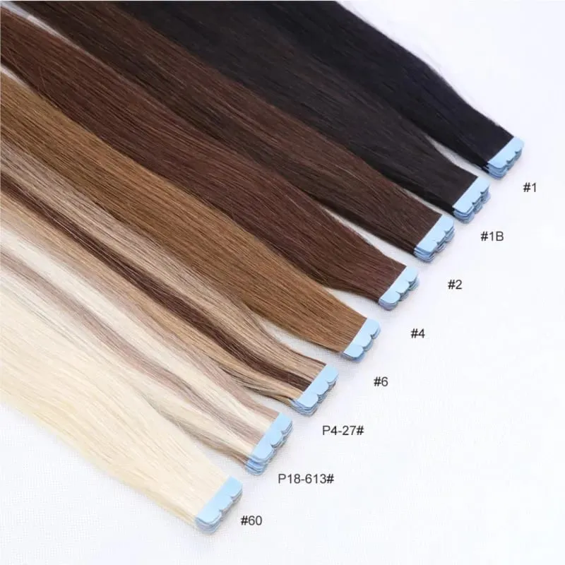 Macchina Remy Mini nastro invisibile per capelli umani veri nelle estensioni Trama della pelle per capelli laterali da donna 10 pezzi Uso quotidiano Indossare — image 5