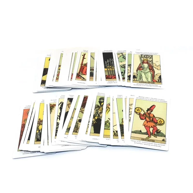 Ruská verze Rider Waite Tarotový balíček karet Věštění desková hra Hot Sell Osobní použití Oracles Deck for Girl