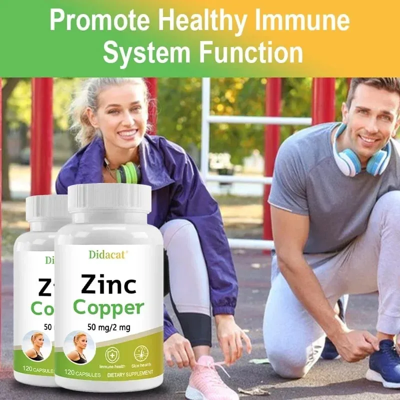 Zinc (Zinc Gluconate) 50 Mg + Copper (Copper Sulfate) Vegetarian Capsules - Gluten Free and Non-GMO 2-in-1 Mineral Formula — image 5