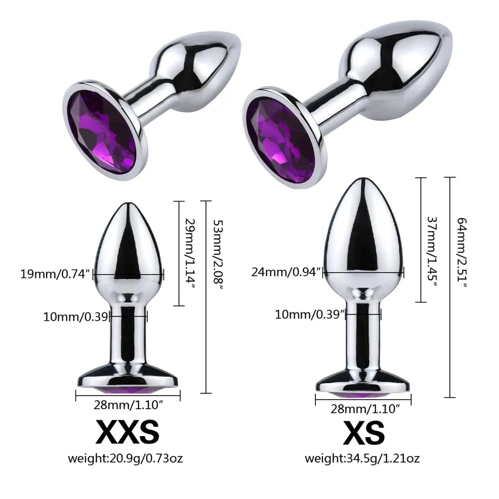1Pcs Metal anal plug Jewelry base novice player to senior player 5 size Butt g-point massage sex toys