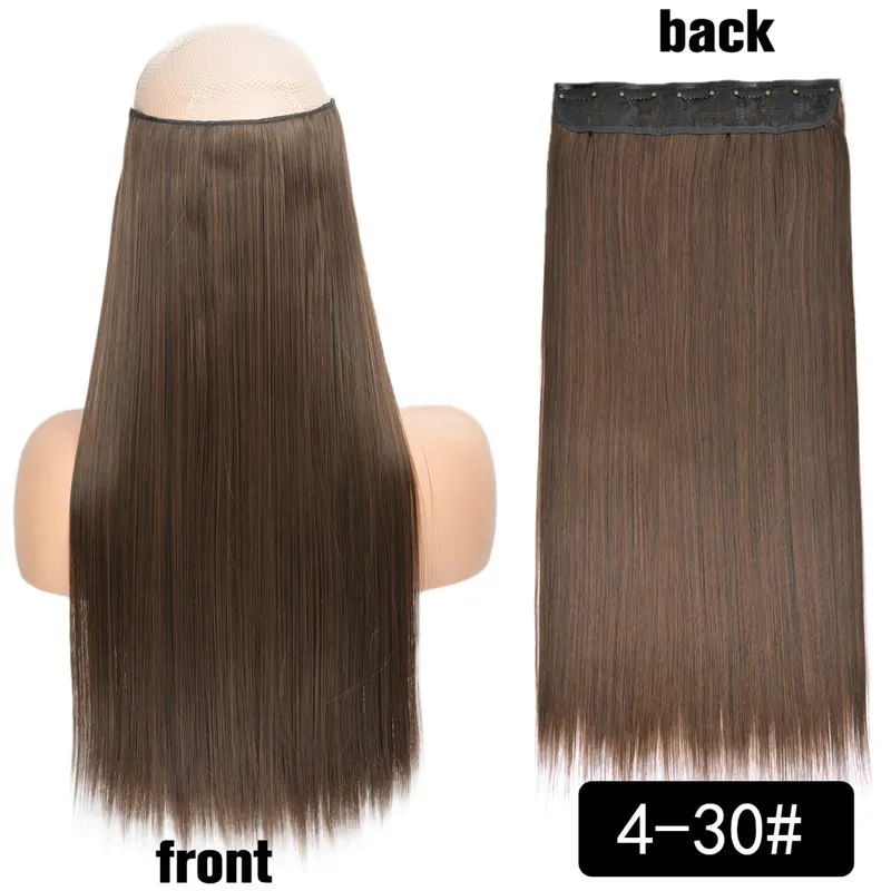 Long Straight Curly One Piece 5clips Clip-in Extensions 22Inch Heat Resistant Hairstyles Colour Mix Blonde Hair Piece For Women — image 84