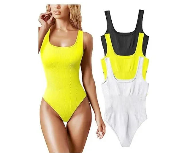summer solid sexy bodycon women bodysuits female Knit slim casual bodysuit chic lady club short playsuits femme — image 21