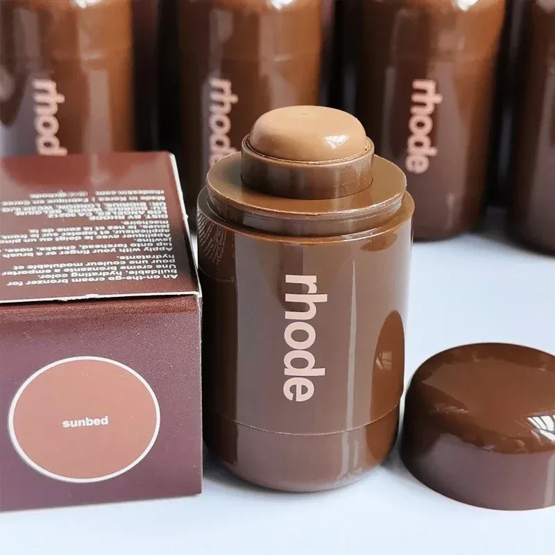 INS Pocket Powder Blusher Stick Lip Cheek Hydrating Stick Natural Rouge Powder Blusher Cream Lipstick Cheek Teacup Candy Color