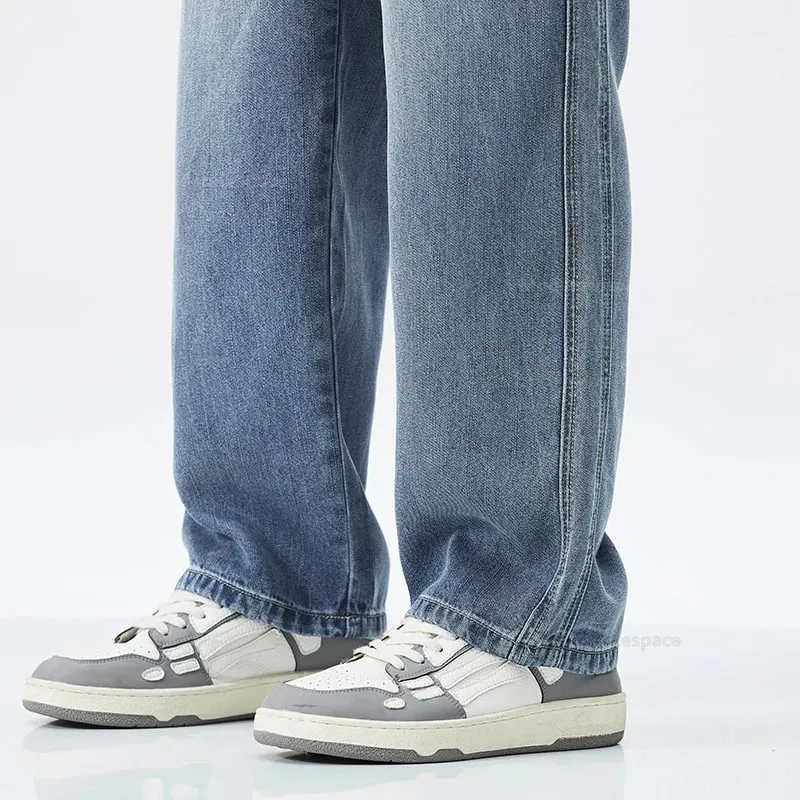 Stretch Jeans Men's 2024 New Lyocell Fabric High Quality Soft Loose Wide Pants Elastic Waist Casual Denim Trousers Streetwear — image 7