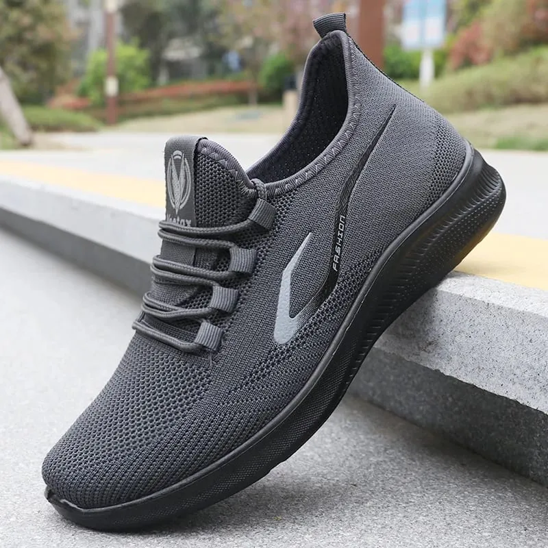 Men's Fashionable Solid Woven Knitted Running Shoes - Lightweight Breathable Non-Slip - Perfect Sports Shoes for Outdoors — image 2