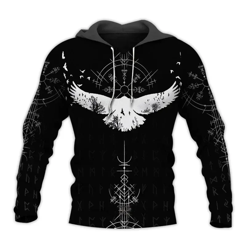 2024 New Hoodie 3d Viking Harajuku Print Pullover Men's Hooded Sweatshirt Oversized Vintage Male Clothing Fall Long Sleeve — image 6