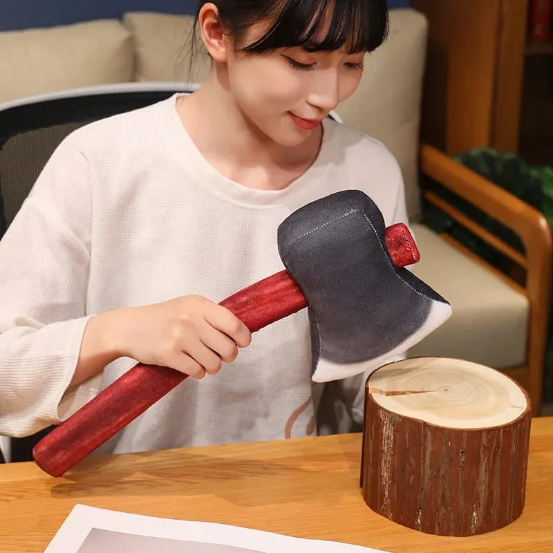 40cm Axe Plush Pillow Like Real Farmer Worker's Stuffed Instrument Prop Decor Men Gift — image 2