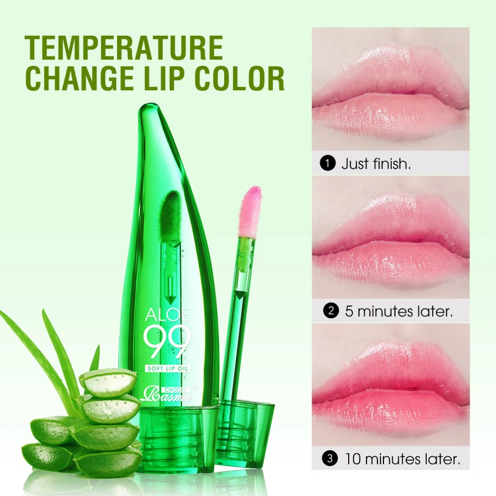 Aloe Vera Moisturising Lip Gloss Warm Feeling Colour Changing Lip Glaze Long Lasting Moisture Lip Oil — image 2