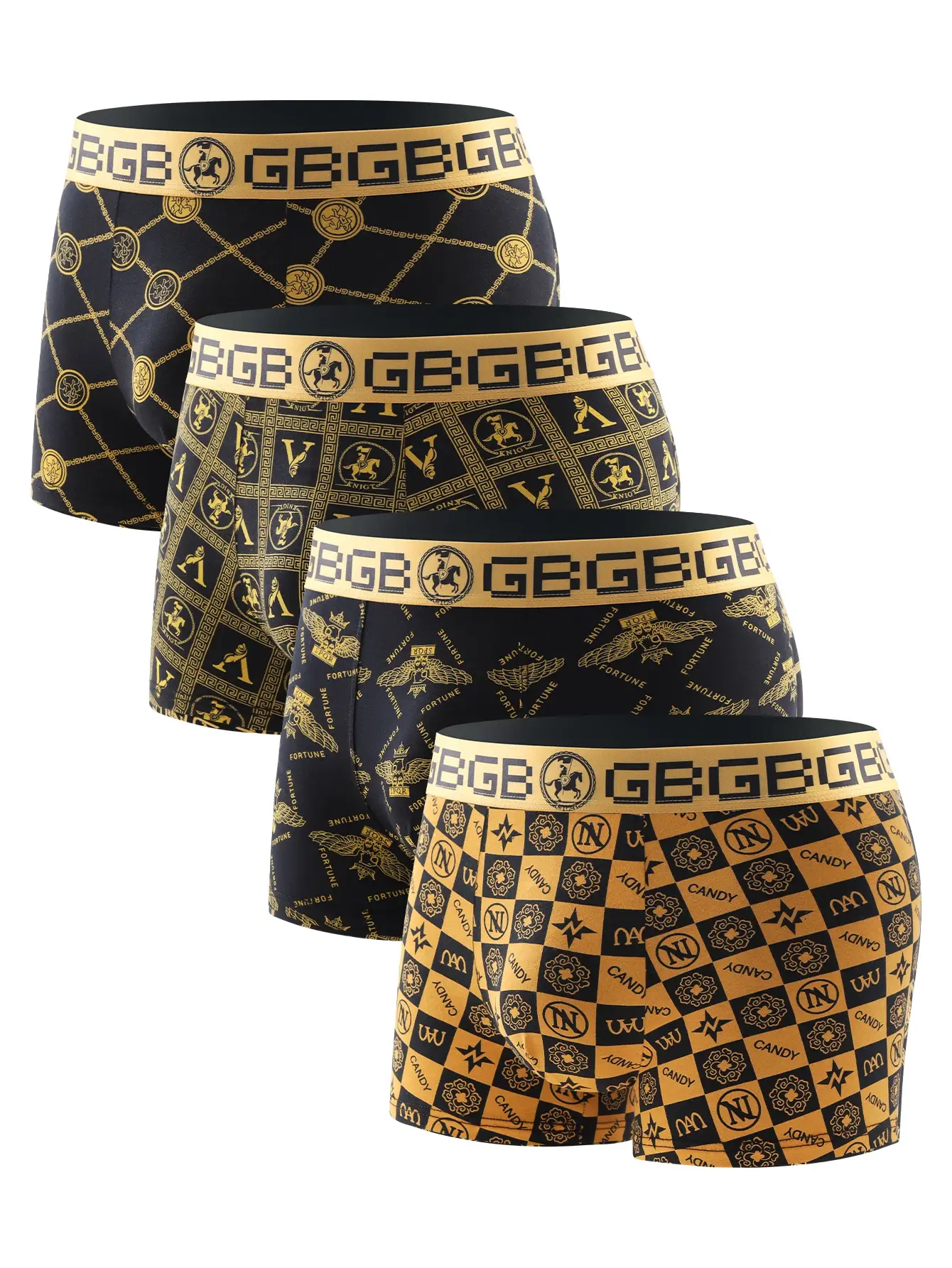 10 pieces of men's boxer briefs, black gold random soft, breathable, comfortable skin-friendly four seasons hot men's underwear — image 7