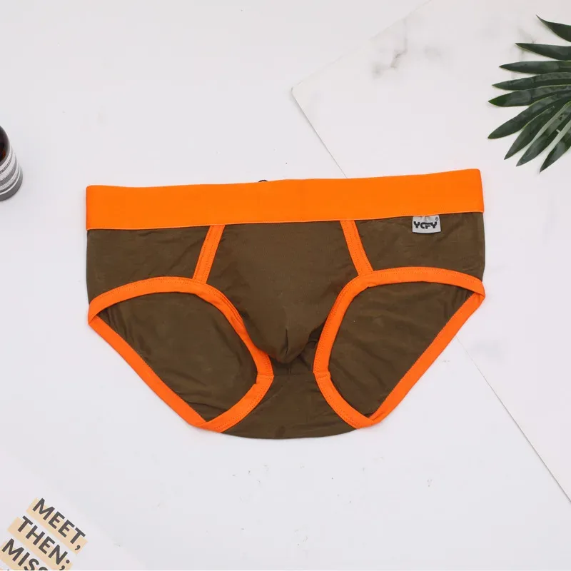 Color Modal comfortable and breathable men's briefs, solid color simple pants YCFY