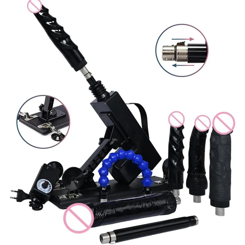 Sex Machine Female Masturbation Pumping Gun with Dildos,More Attachments Vibrator Adjustable Speed Love Machine for Couple — image 9