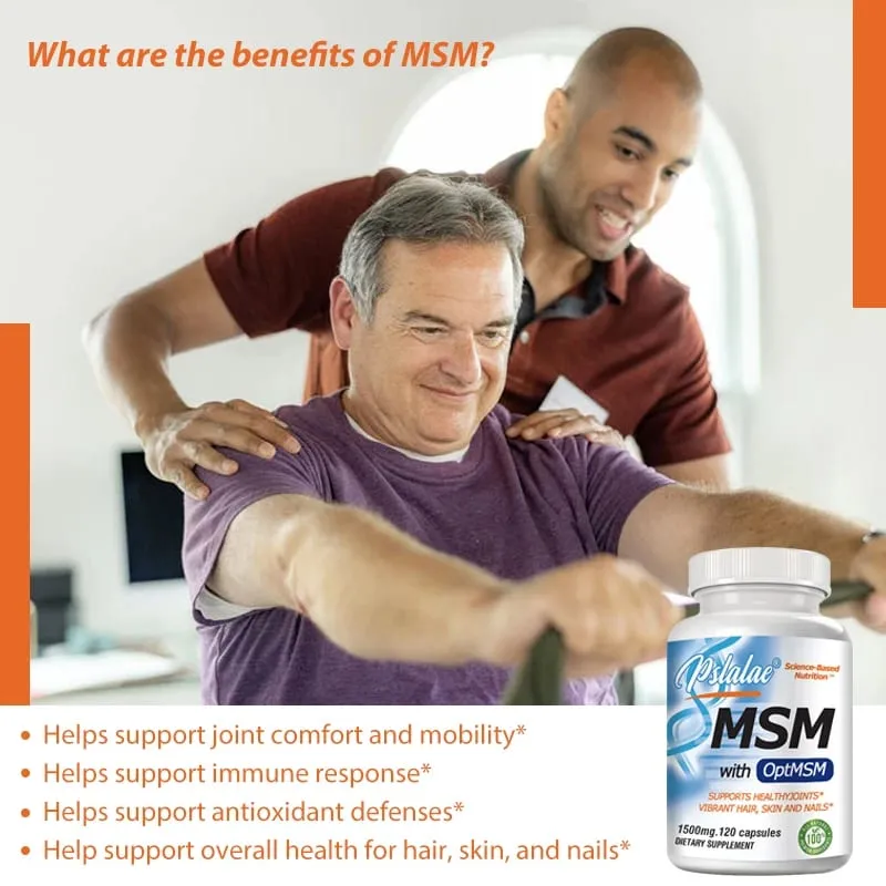 MSM with OptiMSM Capsules 1500mg - Supports Joint Health and Mobility Relieve Joint Discomfort — image 4
