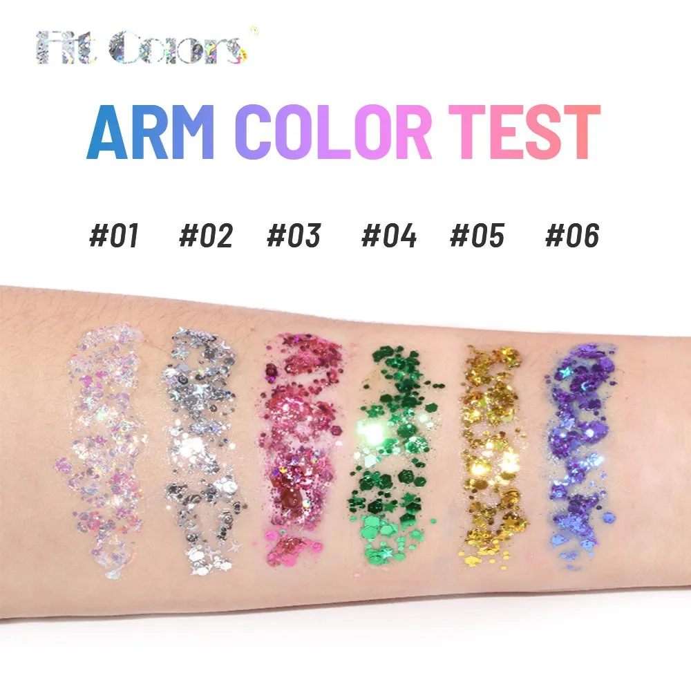 100ml Glitter Gel Eye Shadow Liquid Face Body Large Sequin Gel Multifunctional Colorful Loose Sequins Cream Party Decoration — image 4