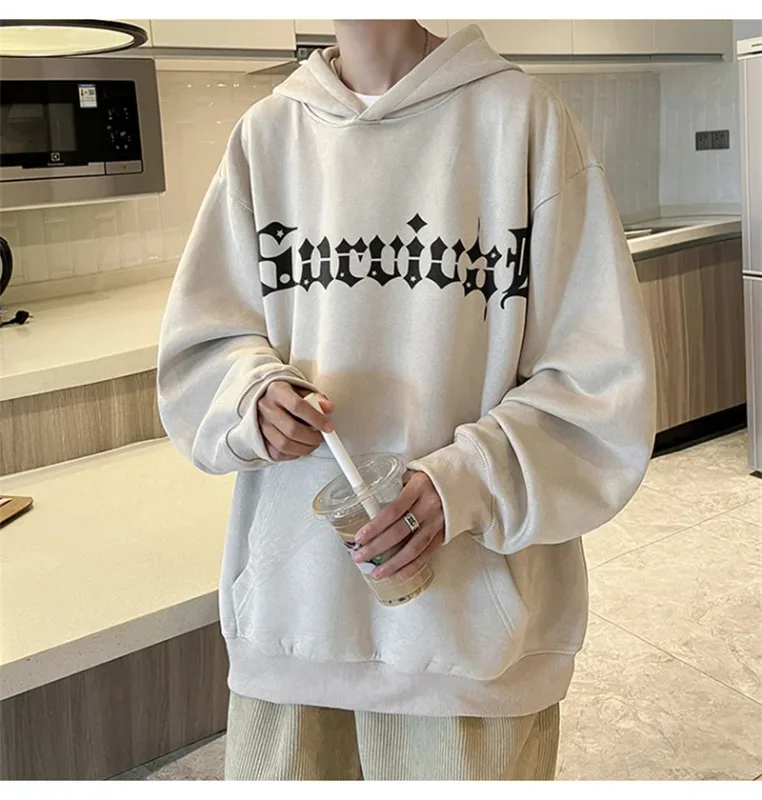 Autumn Gothic Spider Printed Hooded Sweatshirts Hombre Harajuku Streetwear Graphic Suede Hoodies Aesthetic Oversized Y2K Hoody