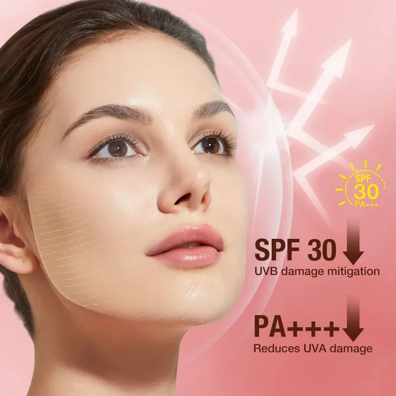 O.TWO.O 3 stk Makeup Sæt 3 i 1 Læbestift Blush Stick SPF 30PA+ Ansigtsindstillingspulver Ansigtsprimer Makeup Base Kosmetiksæt — image 4
