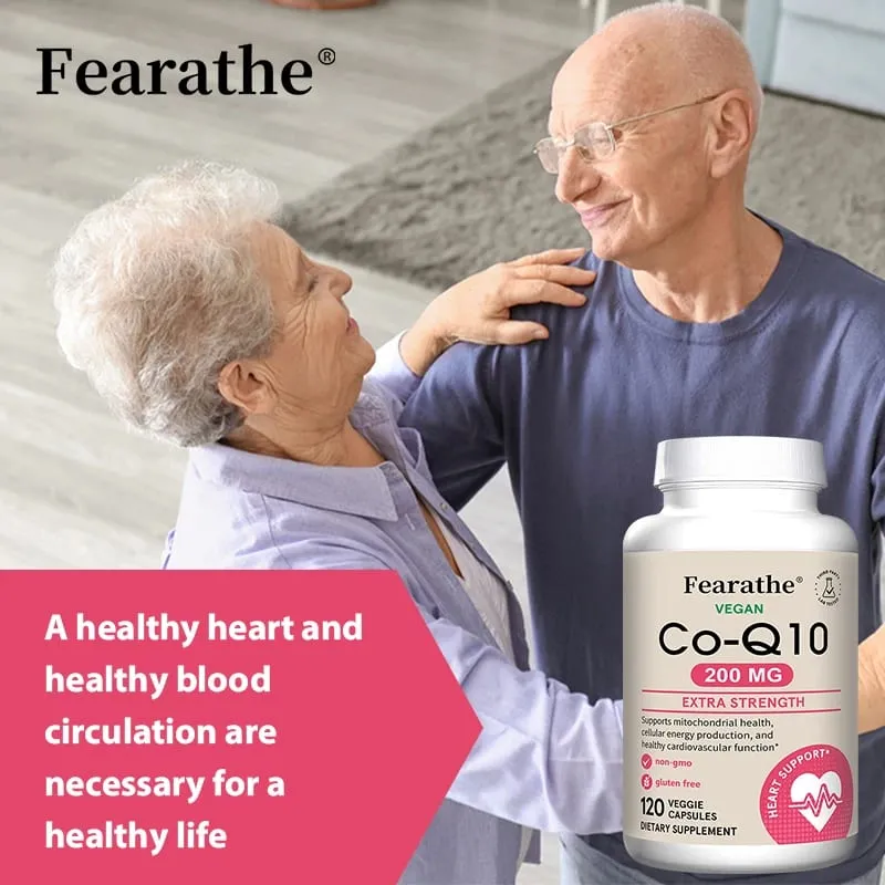 Fearathe CoQ10 200 Mg Capsules - Coenzyme Q10 Supplement Antioxidant Heart Health and Energy Production — image 6