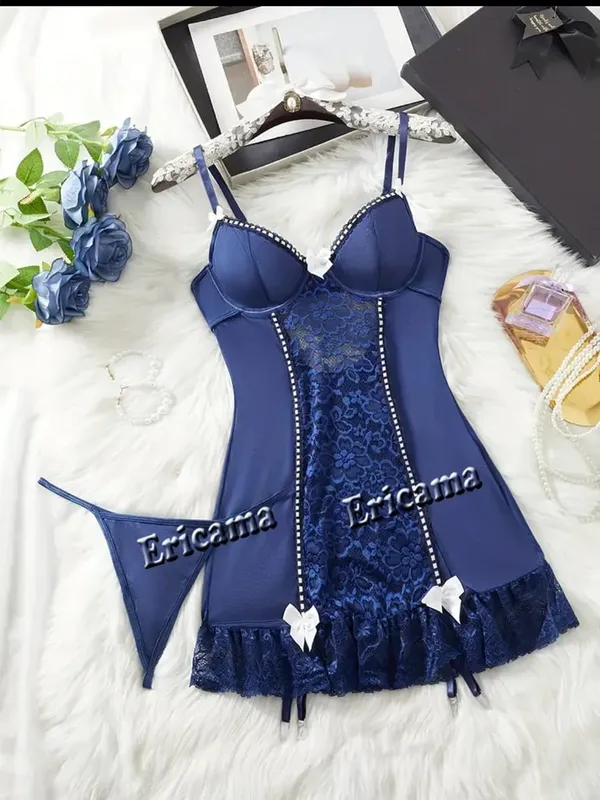 Fancy Lace Sexy Lingerie Set Women's Sexy Underwear g-String garter Hot Skirt Ensemble Outfits Erotic Bra set Erotic Underwear