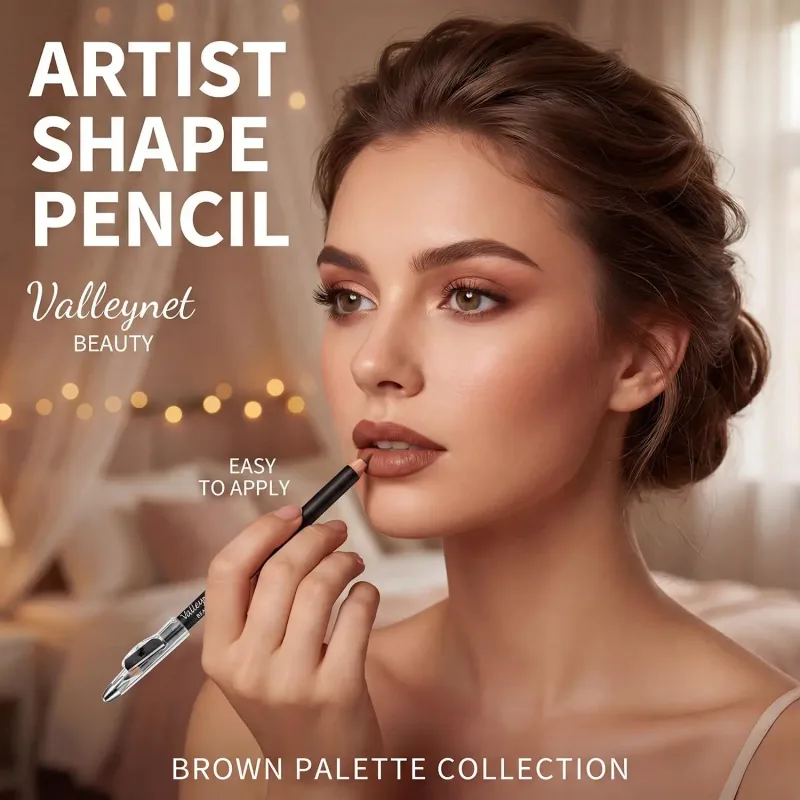 4 Piece Brown Shades Lip Liner Set Matte Waterproof Compatible with Various Lip Glosses and Lipsticks Portable Bag Size — image 6