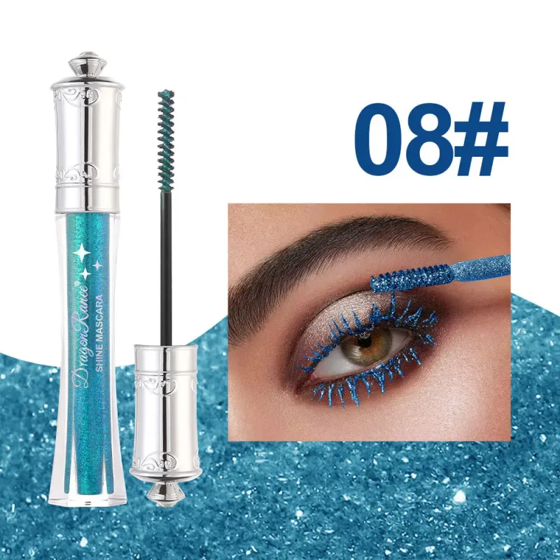 Shiny Diamond Colorful Mascara Blue Glitter Sparkling Waterproof Mascara Beauty Eyelashes Extension Quick Dry Shimmer Eye Makeup — image 11