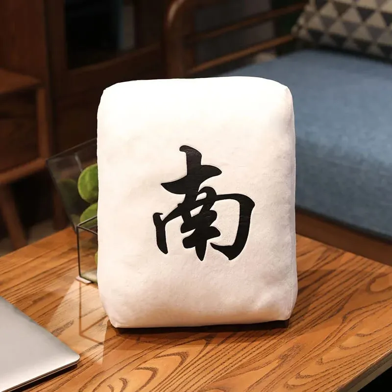 Nice 1pc Creative Mahjong Pillow Cushion Chinese Plush Toy Car Chair Backrest Mahjong Dice Funny Nap Pillow Sofa Home Decor Gift