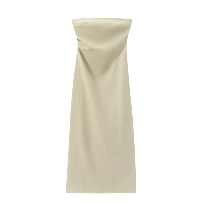 Abito moda donna estate nuovo sexy spacco posteriore con zip pieghettato senza maniche senza spalline Chic femminile francese da sera elegante — image 18