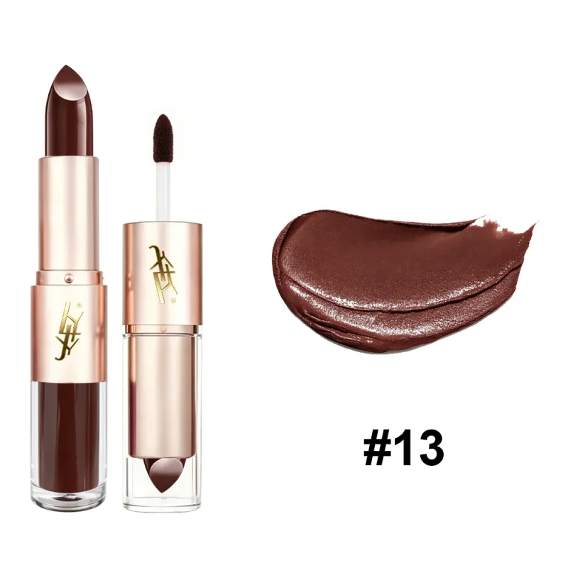 2 IN 1 Dual-End Lipstick & Liquid Lip Gloss High Shine Glossy Lip Color Long Lasting Waterproof Bold Lip Makeup — image 14