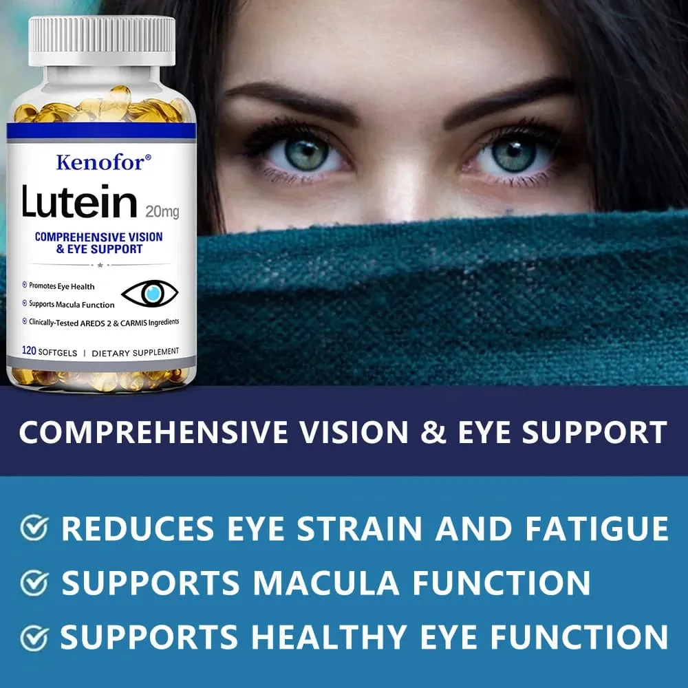 Lutein Capsules - with Zeaxanthin and Vitamin E - Powerful Antioxidant Eye Health Improve Vision Health - 120 Capsules — image 3
