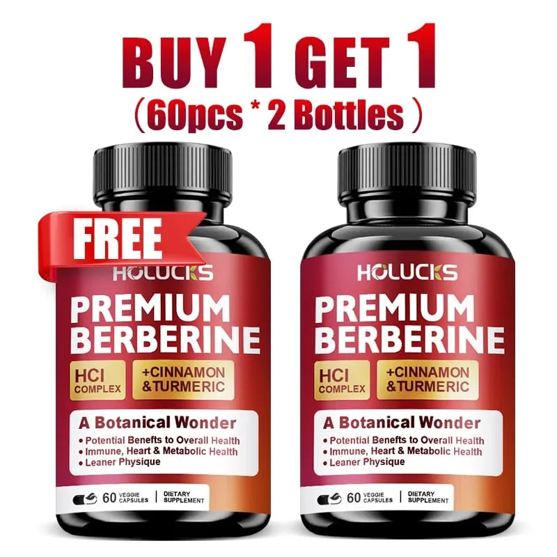 Berberine Capsules Support Blood Sugar Heart Metabolic Digestive Health Weight Management Liver Detox Antioxidant Immune