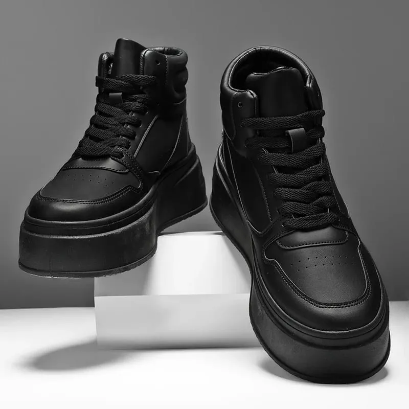Autumn Men Casual Sneakers Platform Ankle Boots High-top Thick Bottom Sneakers Male Outdoor Basketball Shoes Sport Trainers — image 3
