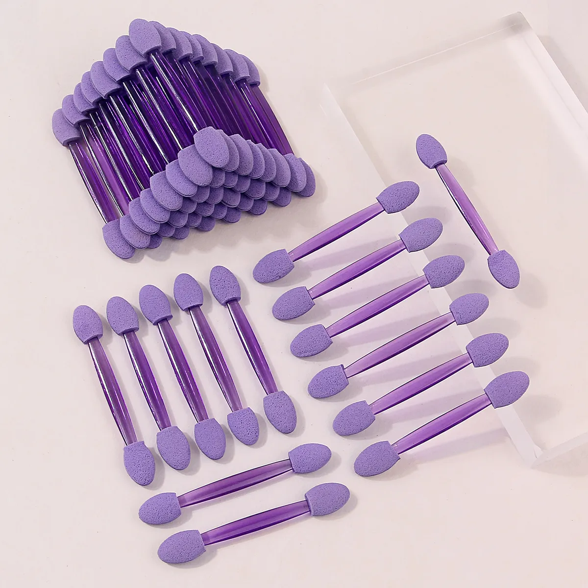50 τεμ. Διπλής άκρης Eyeshadow Sponge Applicators Μωβ βούρτσες μακιγιάζ μιας χρήσης για Concealer για σκιές ματιών Nail Art & Eyebrow — image 3