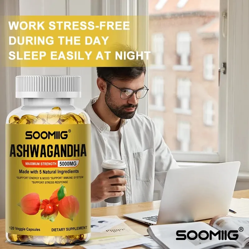 Organic Ashwagandha - Stress Relief & Immune Support Supplement Supports Balanced Energy Levels NON-GMO Vegan Capsules — image 5