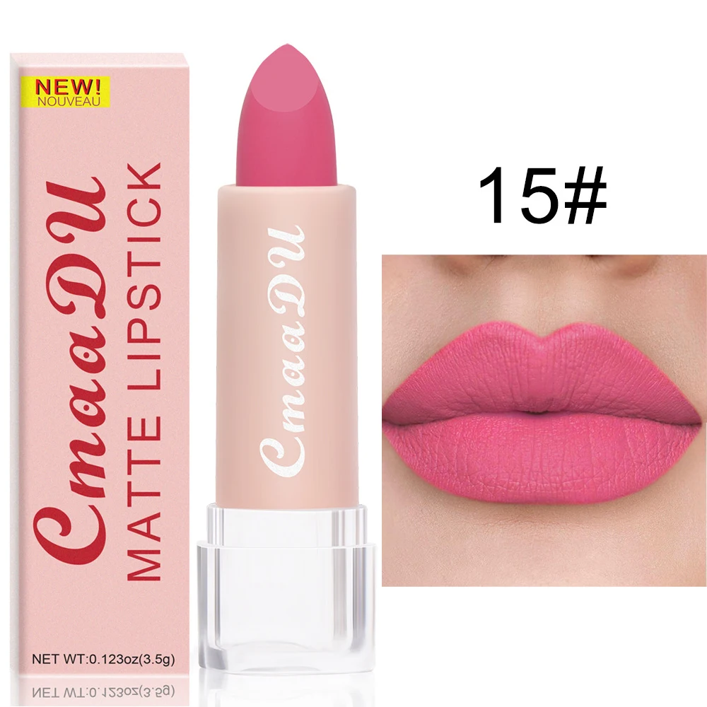 Matte Nude Pink Velvet Lipstick Milk Silky Texture Lips Stick Lasting Waterproof Matte Lipsticks Sexy Red Lipstick Korean Makeup