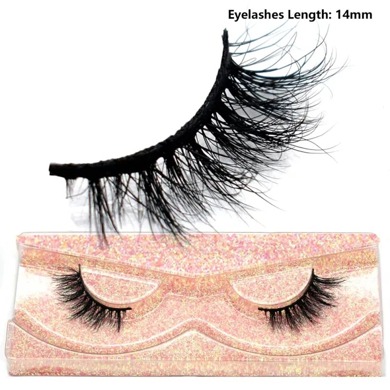 Demi-cils naturels 3D en vison, courts, duveteux, vaporeux, bande croisée, doux, Extension, maquillage — image 13