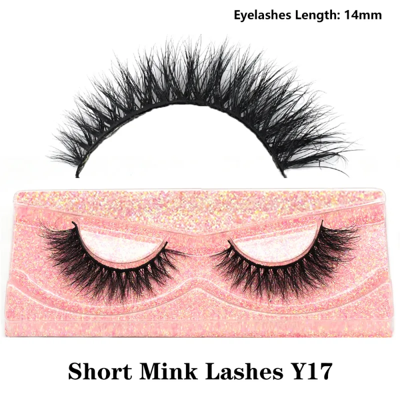 Demi-cils naturels 3D en vison, courts, duveteux, vaporeux, bande croisée, doux, Extension, maquillage — image 23