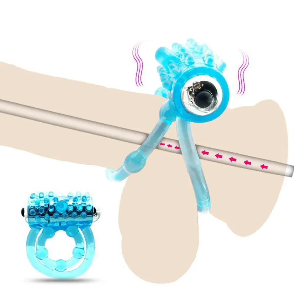 Lasting Vibrators Rings Double CockRing Delay Premature Ejaculation Penis Ball Loop 2 Locked Sex Toys Product for Men — image 2
