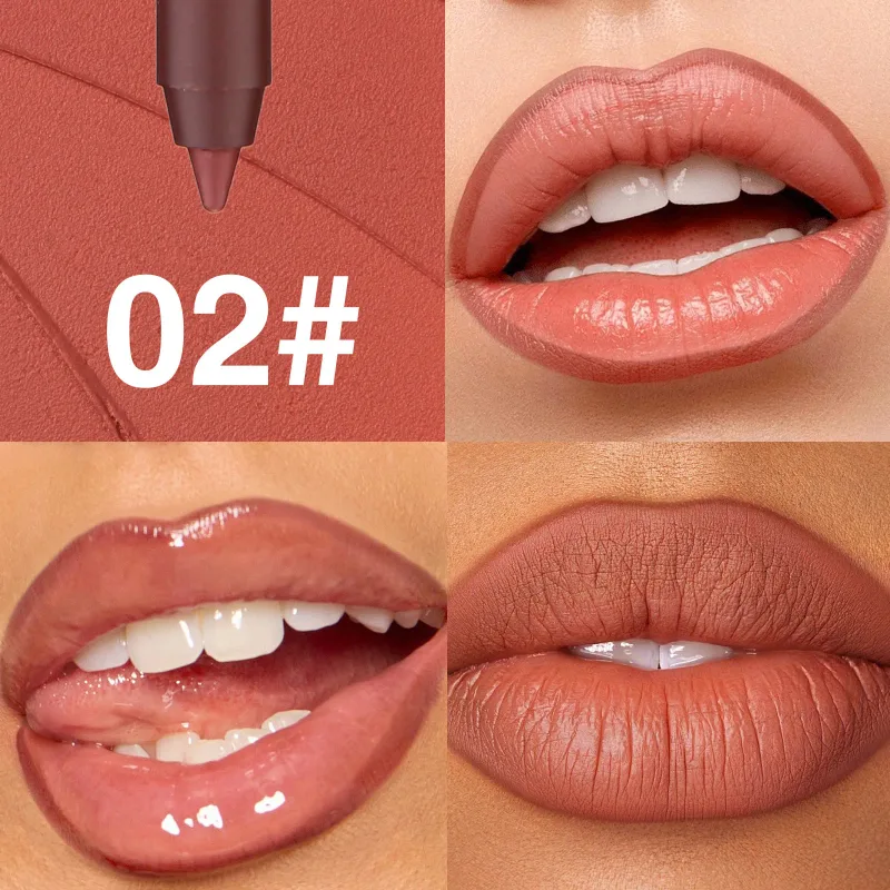 6 Colors Waterproof Matte Lipliner Pencil Black Red Contour Tint Lipstick Long Lasting Non-stick Cup Moisturising Lips Makeup — image 12
