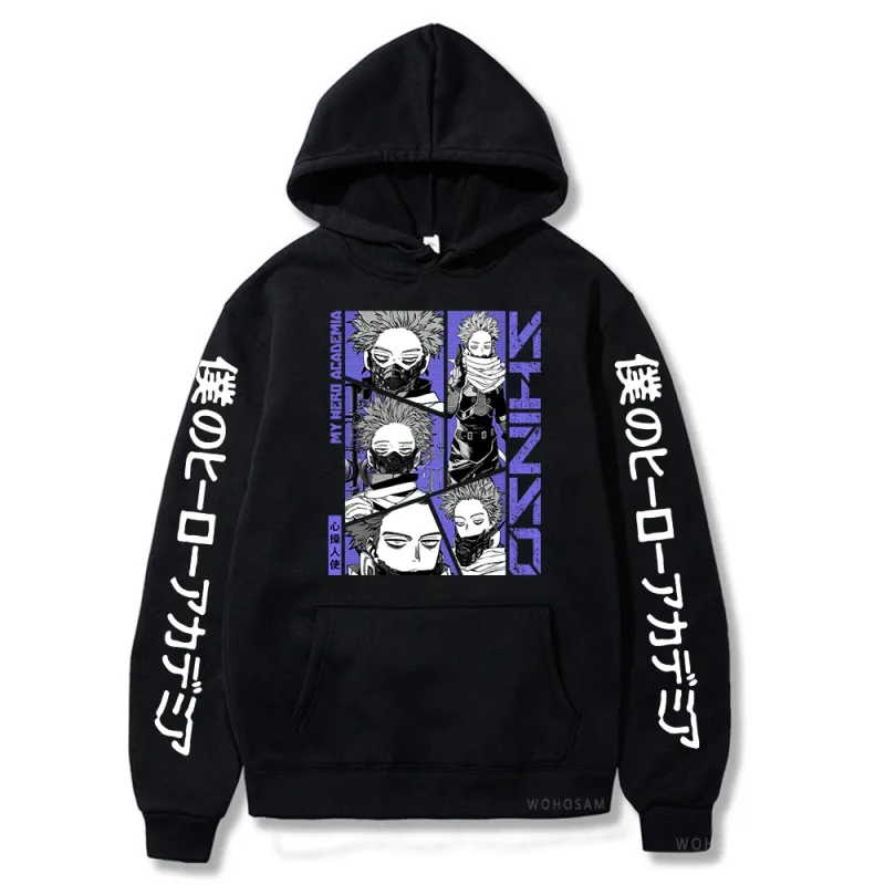 Anime My Hero Academia Hoodies Shinso Hitoshi Print Pullover Sweatshirts Harajuku Cartoon Style Crewneck Women Men Street Hoody — image 5