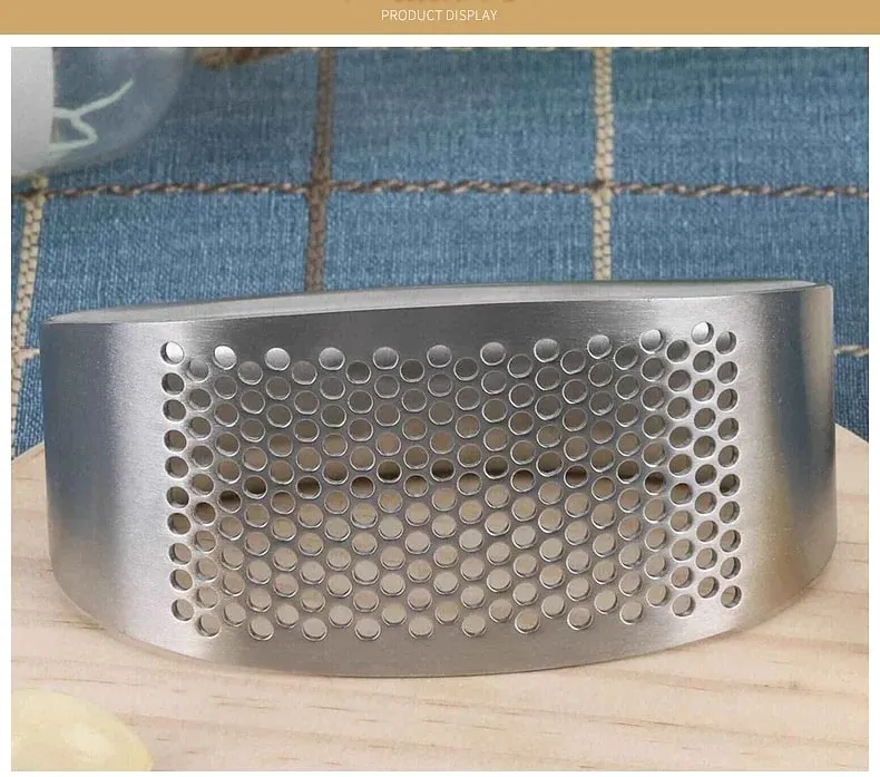 1 pcs 304 Stainless Steel Garlic Press Household Garlic Masher Kitchen Garlic Grinder Press Kitchen Accessories Tool — image 8