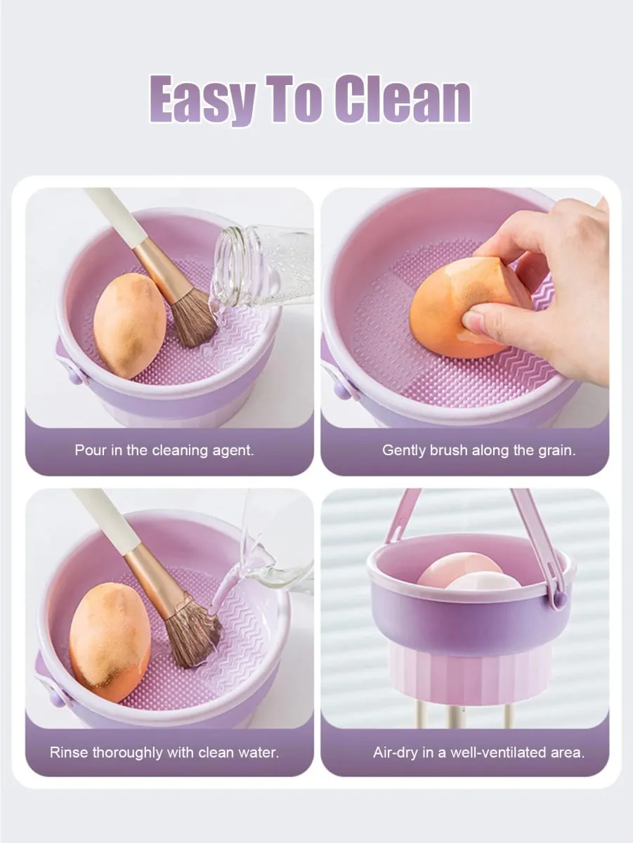 แปรงแต่งหน้าแปรงทำความสะอาดชาม All-in-One Wash Dry & Storage Rack Gentle ไม่ทำลายเครื่องมือทำความสะอาดสำหรับแปรงฟองน้ำและเครื่องปั่น