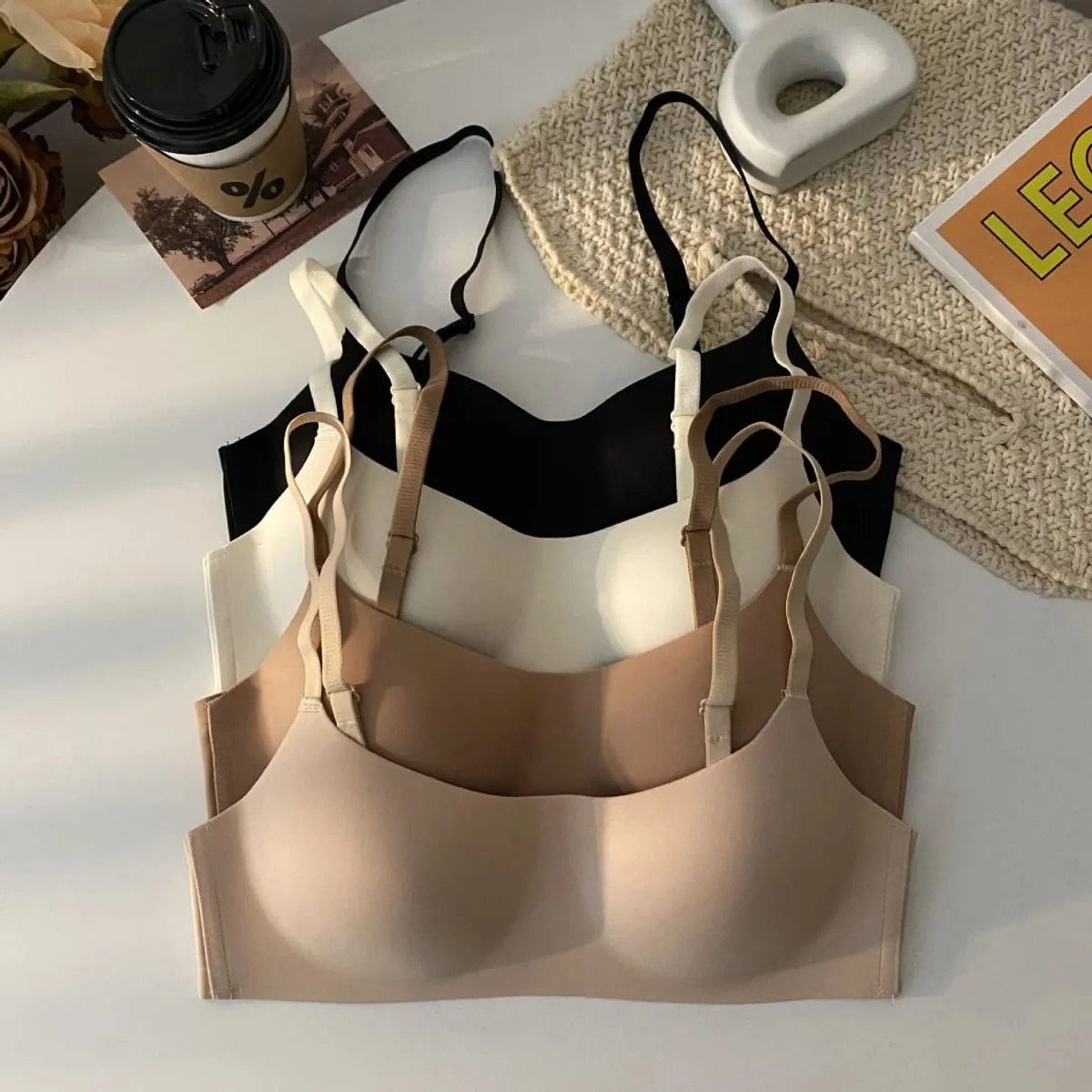 Seamless Bras สำหรับผู้หญิงหน้าอกเล็ก 1/2 ถ้วย Push Up Bra Bra ผู้หญิงสนับสนุนชุดชั้นในเซ็กซี่ชุดชั้นในหญิง Intimates — image 3