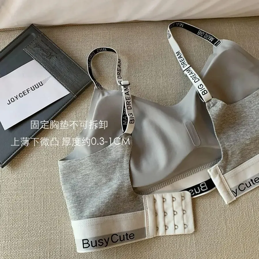 New Letter-free Comfortable Lingerie for Women Without Underwire Anti-sagging and Comfortable Sports Bra Cover Set
