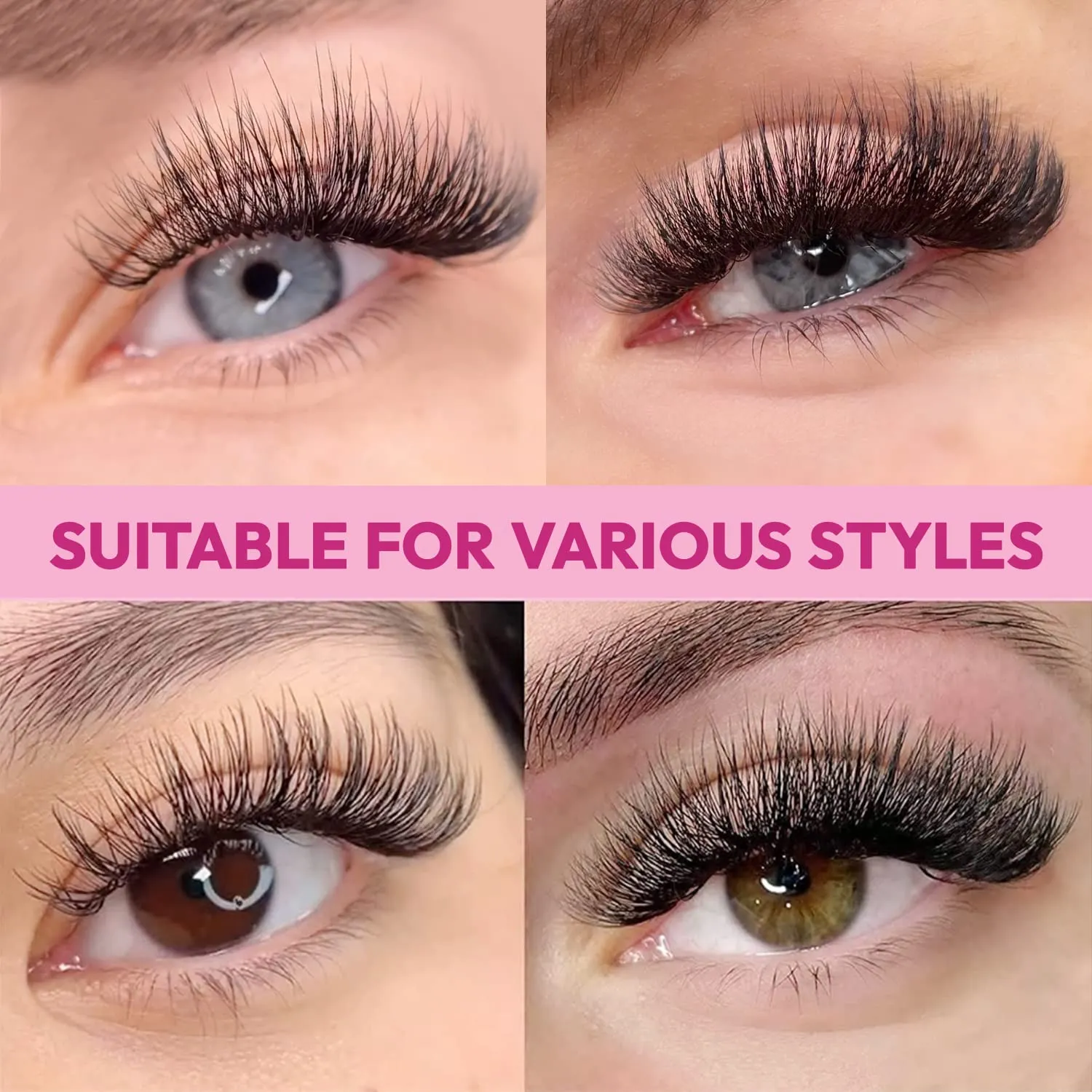 CoMango 500Fans Promade Fans Eyelashes Extension Bulk 3/6/7/10/12/14/16D Pointy Stem 0.05/0.07 C/D Curl Premade Volume Fans — image 6