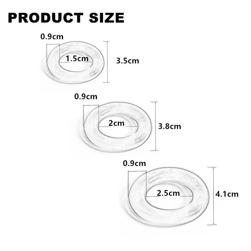 Male 6pcs 1 set Silicone Penis lock Cock Ring bondage Erection Delay Ejaculation Reusable Enlargement ball stretcher Sex Toy Men — image 6
